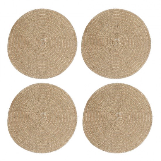 Serving Trays Creative Tops Set of 4 Jute Placemats, Natural